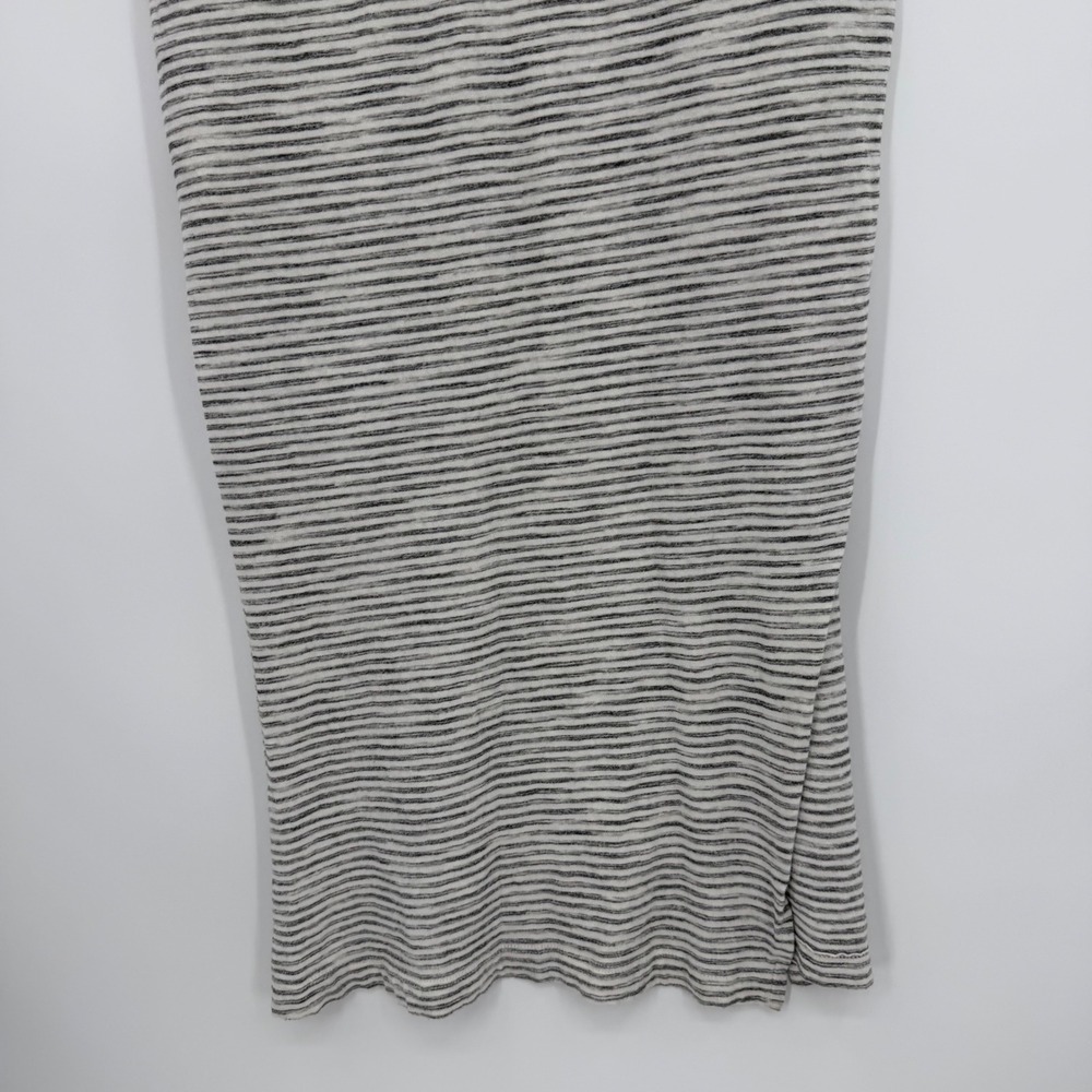 Cloth & Stone Anthropologie Striped V-Neck Midi Dress Grey White C1962-155 XS - Picture 9 of 11